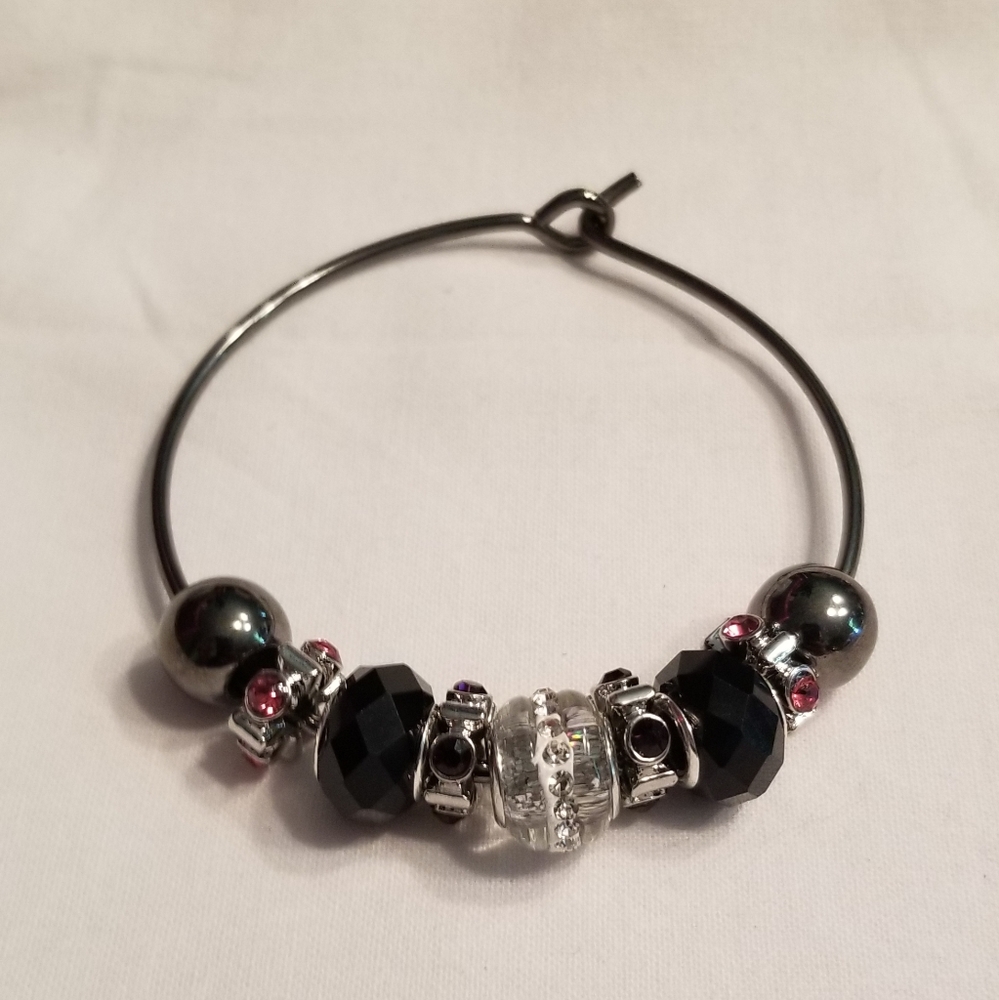 🖤 Dark tones hook and loop bracelet